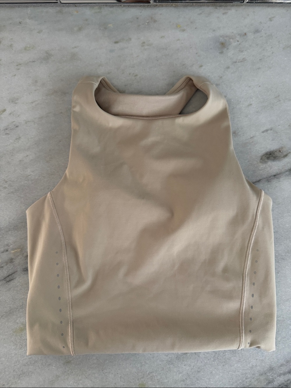lululemon athletica High-Neck Sleeveless Tank in Light Beige